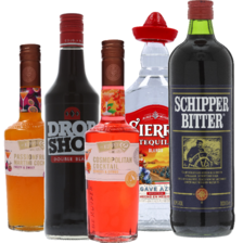 De Kuyper cocktail, Dropshot,
Sierra tequila of Muier schippersbitter